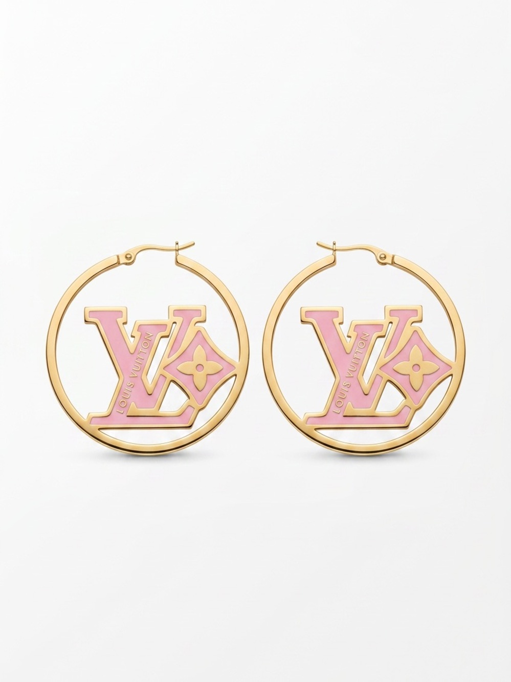Pink & GoldPendant Necklace with Matching Hoop Charm Earrings - Picture 11 of 14